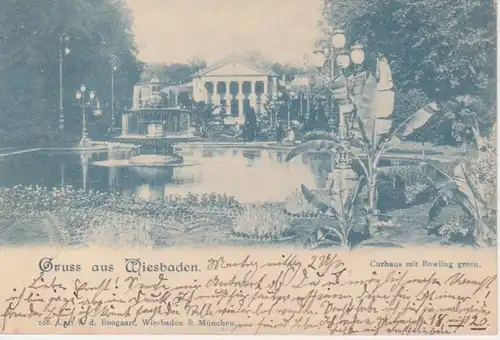 Gruß aus Wiesbaden Kurhaus Bowling green gl1899 12.243