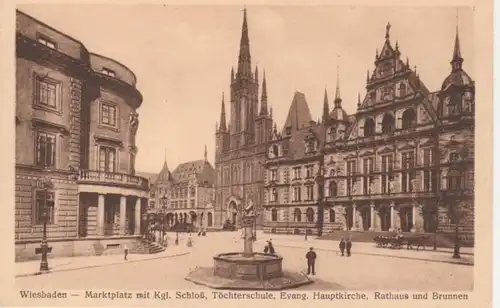 Wiesbaden Marktplatz Schloß Rathaus ngl 12.290