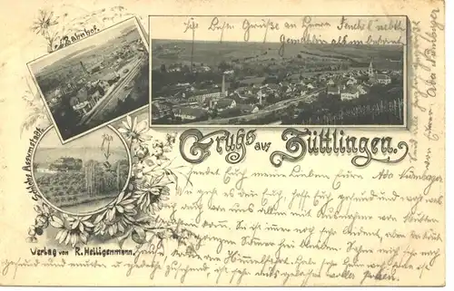 Gruß Züttlingen Bahnhof Gesamt glca.1900 9.749