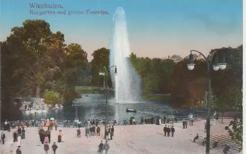 Wiesbaden Kurgarten große Fontaine gl1914 11.492