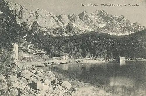 Eibsee Wettersteingebirge mit Zugspitze gl1911 119.926