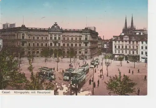 Cassel Königsplatz mit Hauptpost gl1920 11.955