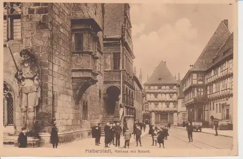 Halberstadt Rathaus mit Roland ngl 91.002