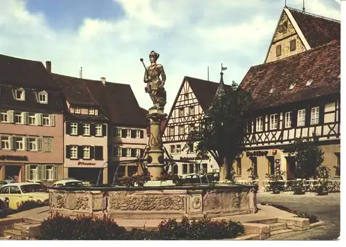 Öhringen Marktplatz mit Albrecht Brunnen ngl 9.944