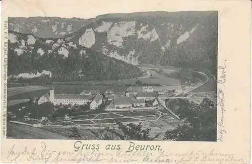 Gruss aus Beuron in seiner Landschaft gl1901 23.827