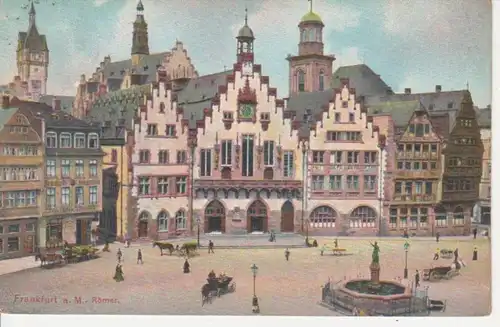 Frankfurt Main Römer Brunnen Rathaus gl1911 12.356