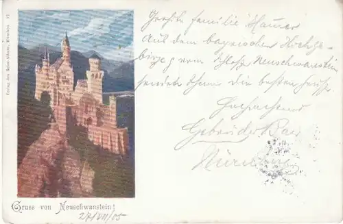 Hohenschwangau Gruss von Neuschwanstein gl1905 22.677