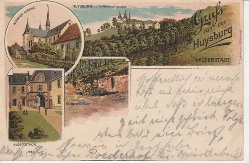 Halberstadt Litho Gruß von der Huysburg gl1910 90.961