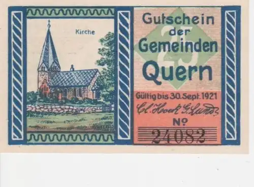 Quern Gutschein 25 Pfennig Kirche ngl 10.319