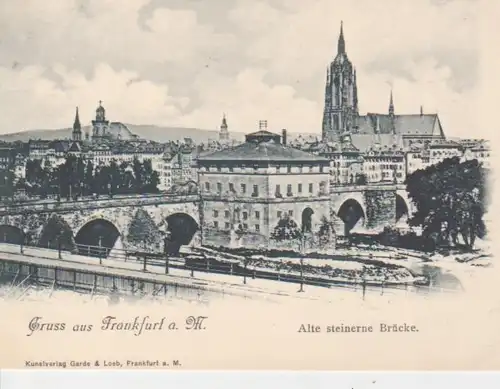 Gruss aus Frankfurt Alte steinerne Brücke ngl 12.751