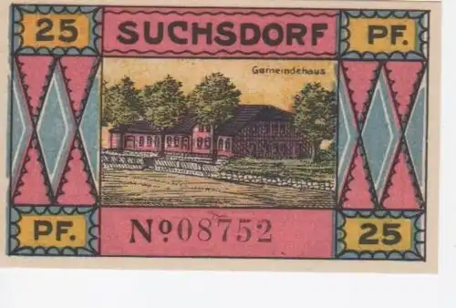 Suchsdorf Notgeld 25 Pfennig ngl 10.075
