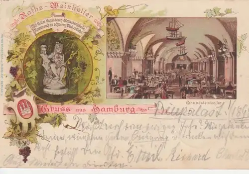 Hamburg Raths-Weinkeller Grundsteinkeller gl1899 70.189