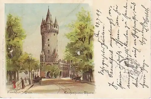 Frankfurt/M Eschenheimer Turm Litho gl1899 B0.059