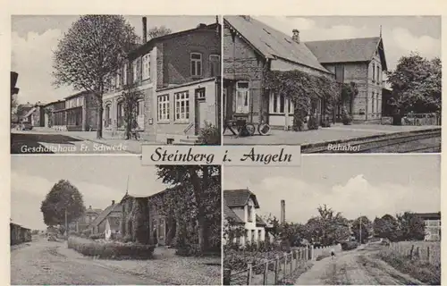 Steinberg i. Angeln Bahnhof Ortspartie gl1956 10.312