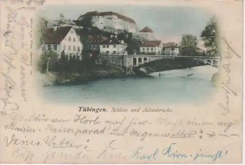 Tübingen - Schloss und Alleenbrücke gl1899 10.951