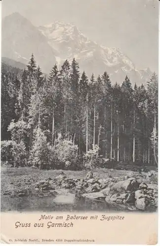 Gruss aus Garmisch Partie am Eibsee um 1900 ngl 23.057