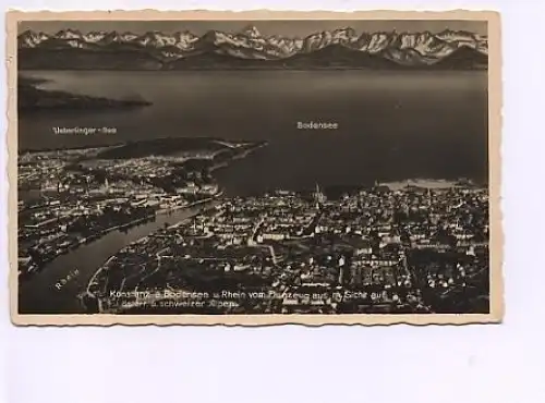 Konstanz Bodensee Rhein-Panorama Alpen gl1936? 14.434