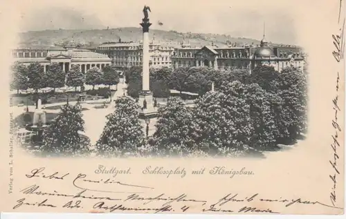 Stuttgart, Schloßplatz mit Königsbau gl1899 11.108