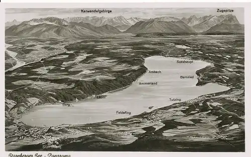 Starnberger See Panorama mit Alpenkette ngl 120.221