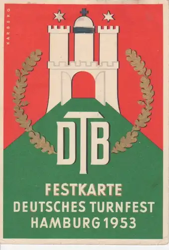 Hamburg-Festkarte Turnfest 1953 ngl 70.183