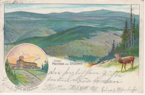 Panorama u.Hotel Stöberhai Ostharz Litho gl1900 65.460