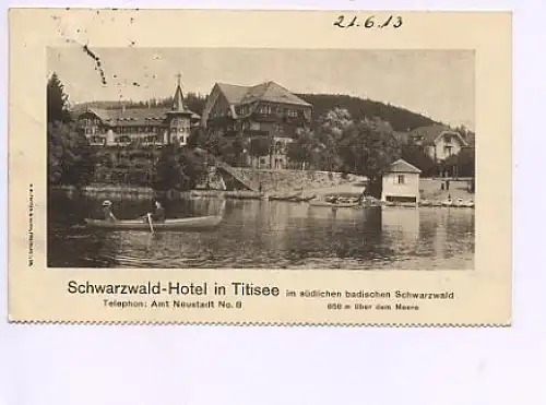 Titisee Schwarzwald Schwarzwald-Hotel gl1913 14.255