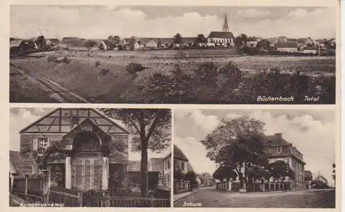 Büchenbach Total - Schule,Kriegerdenkmal gl1944 10.735