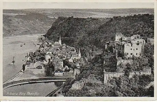 St.Goar mit Ruine Rheinfels gl1938 B0.683