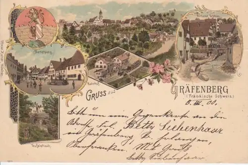 Gruss aus Gräfenberg (Litho) gl1900 10.748