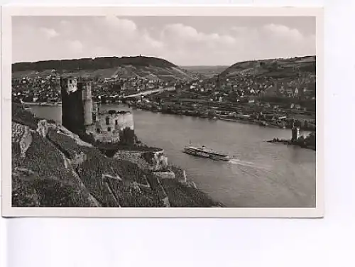 Bingen mit Mäuseturm und Ruine Ehrenfels ngl 19.219