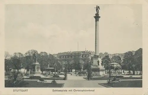 Stuttgart Schloßplatz Christophdenkmal gl1912 110.103