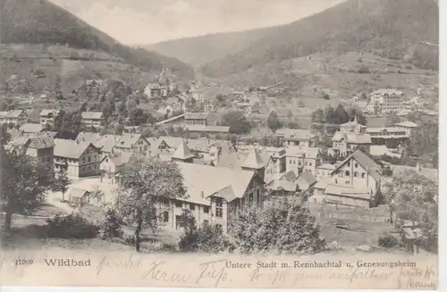 Wildbad, Untere Stadt im Rennbachtal gl1904 10.917