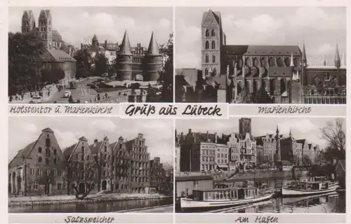 Lübeck Grußkarte 4 Ansichten ngl 65.474