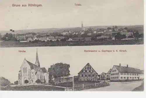 Gruß aus Röhlingen,Totale,Kirche,Brauerei gl1919 11.212