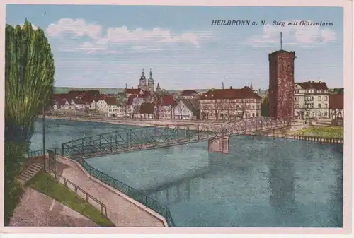 Heilbronn a.N.-Steg mit Götzenturm feldpgl1942 10.980