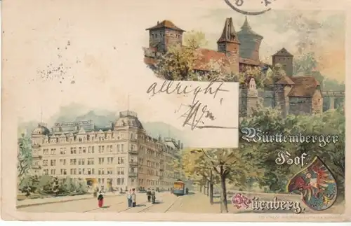 Nürnberg Litho Württemberger Hof gl1899 B5330