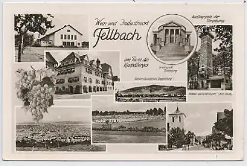 Fellbach , Teilansichten, Kappelberg gl1958 35.122