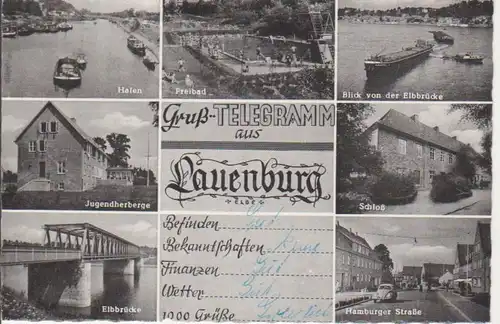 Lauenburg Grußkarte 7 Ansichten gl1958 65.645