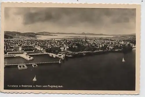 Konstanz am Bodensee/Rhein vom Flugzeug gl1942 35.272