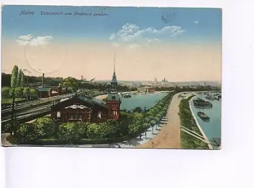 Mainz a. Rhein vom Stadtpark aus feldpgl1917 19.633