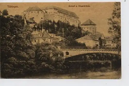 Tübingen. Schloß und Alleenbrücke gl1926 35.321