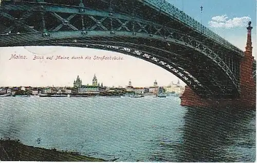 Mainz a. Rhein durch die Straßenbrücke gl1916 19.826