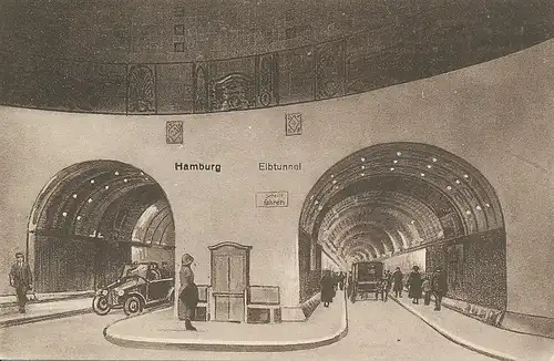 Hamburg Elbtunnel Innenansicht ngl 115.773