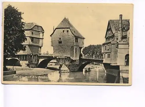 Bad Kreuznach Nahebrücke Brückenhäuser gl1933 19.627