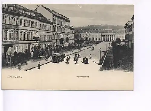 Coblenz Schloßstraße mit Kutsche ngl 19.638