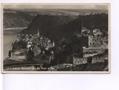 Schloß Rheinfels mit St.Goar a.Rhein gl1938 19.215