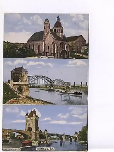 Worms a.Rhein in 3 Ansichten feldpgl1918 19.239