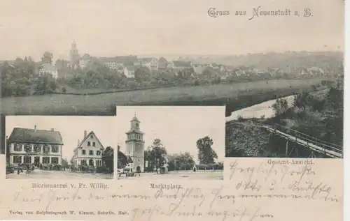 Neuenstadt Bierbrauerei Willig Marktplatz gl1905 11.269