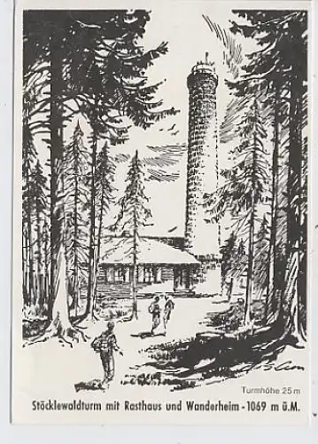 Stöcklewaldturm mit Rathaus und Wanderheim ngl 35.008