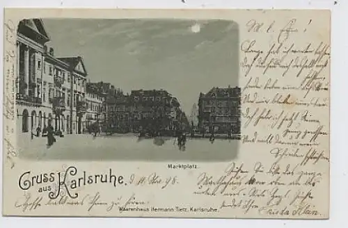 Gruß aus Karlsruhe, Marktplatz gl1898 35.110